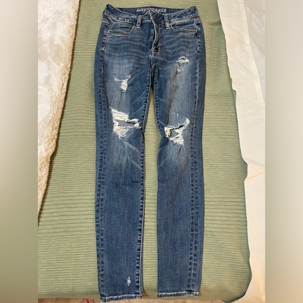 American Eagle distressed skinny jeans